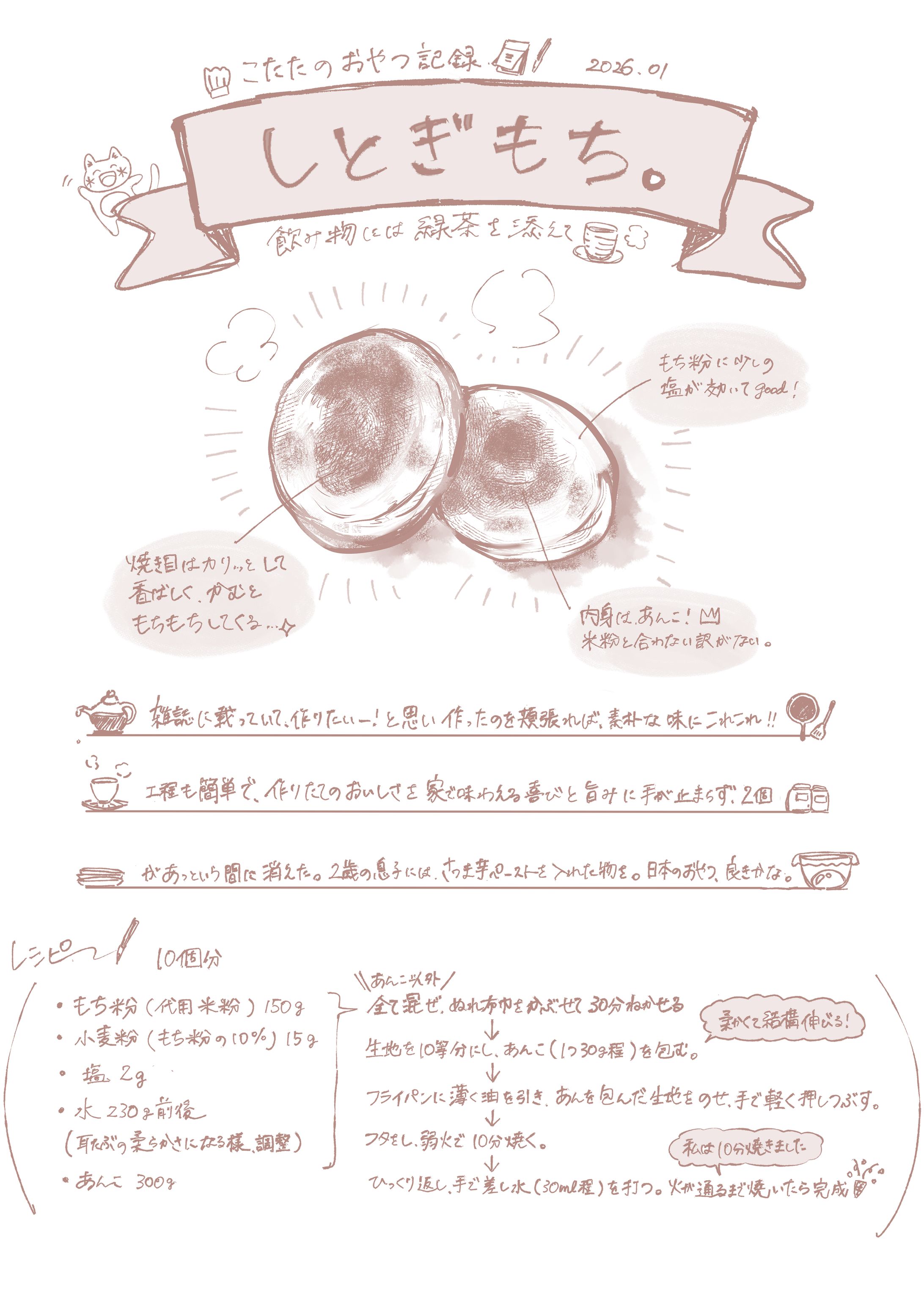 ​【エッセイ】手書き文字で綴る、おやつの手作り記録。-1