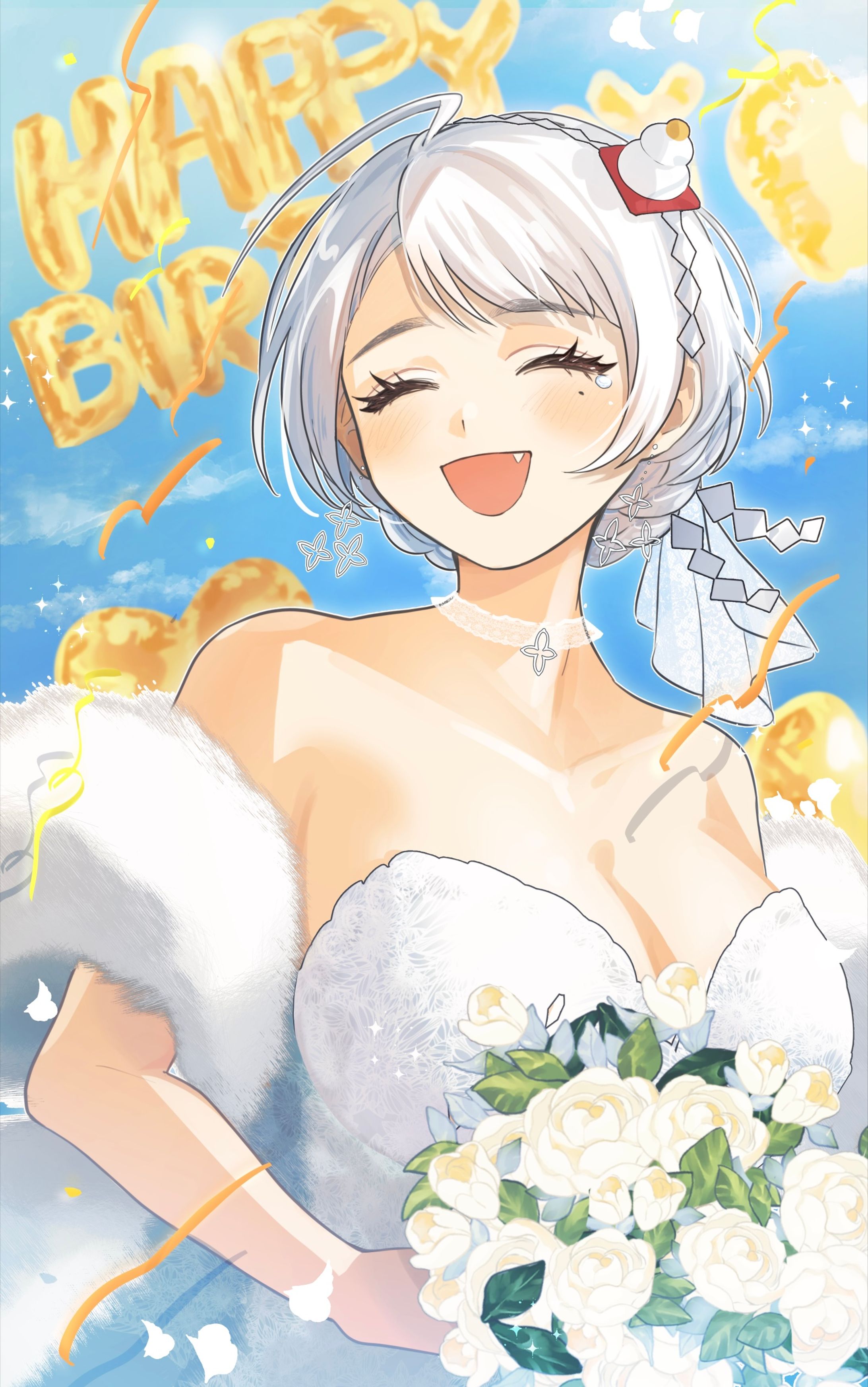 BUBBLE所属Vliver鏡もちゃこ様お誕生日イラスト-1