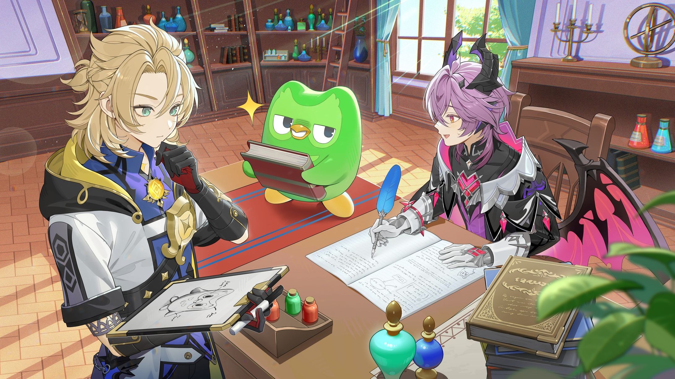 原神×Duolingo PRイラスト-1