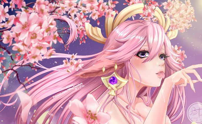 Yae Miko Bath Time Fan Art