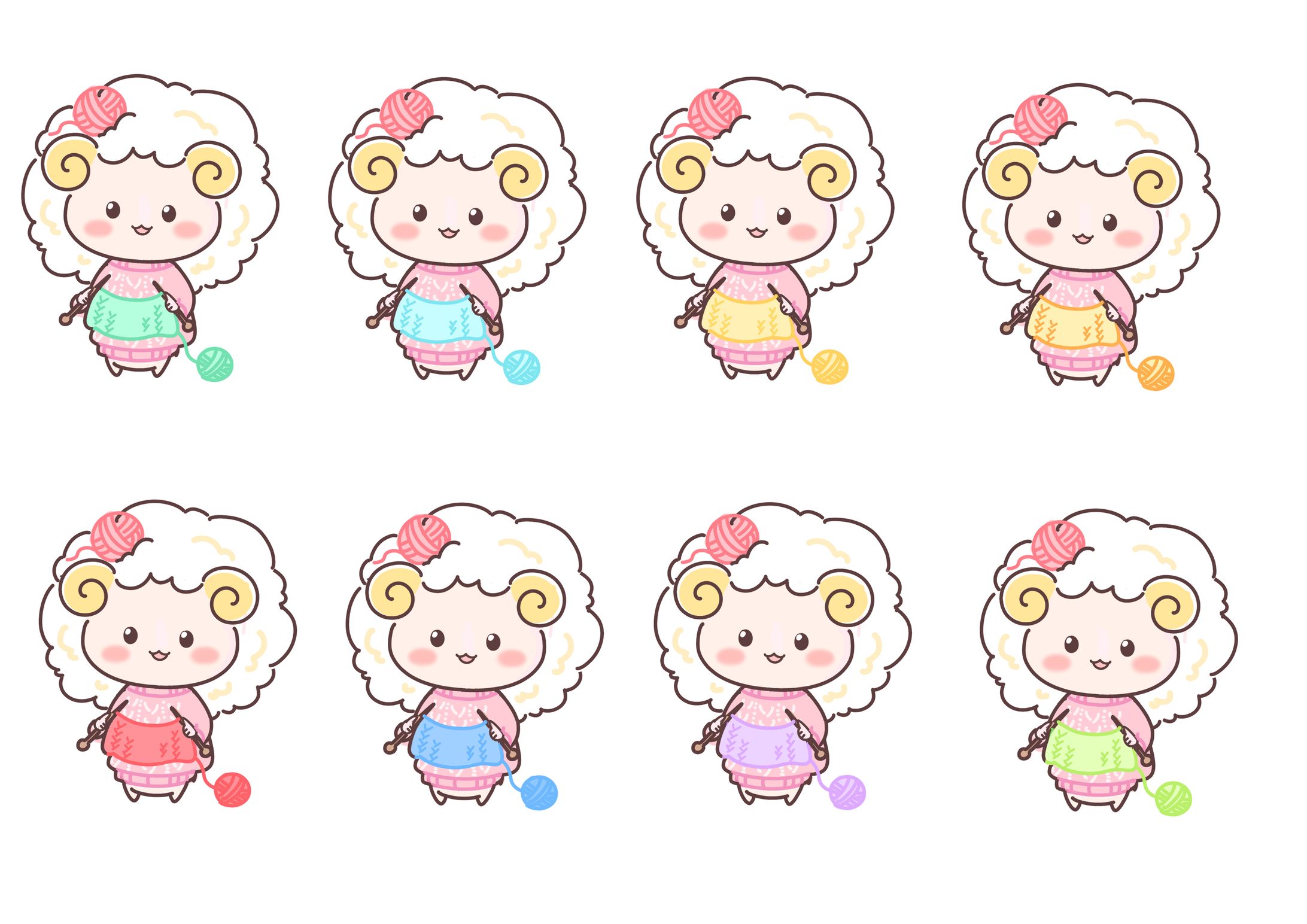 ひつじカラーバリエーション-1