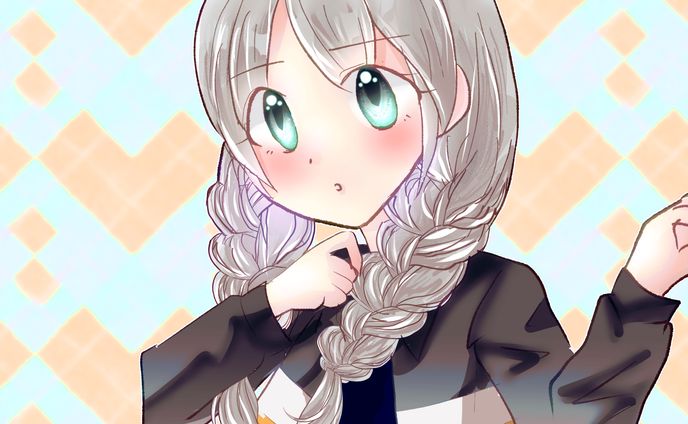 三つ編みの女の子（ドジっ子）