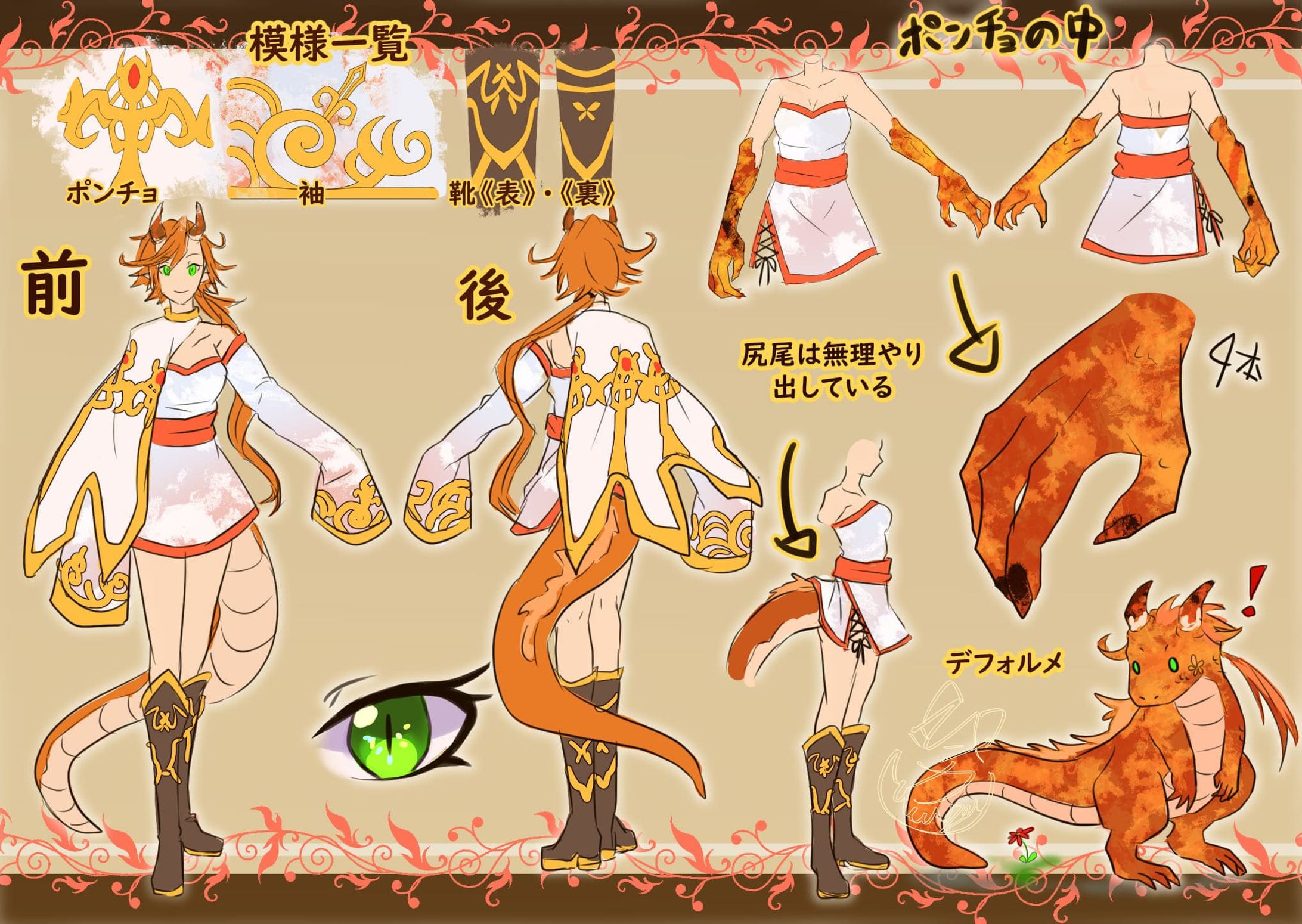 キャラ三面図　橙-1
