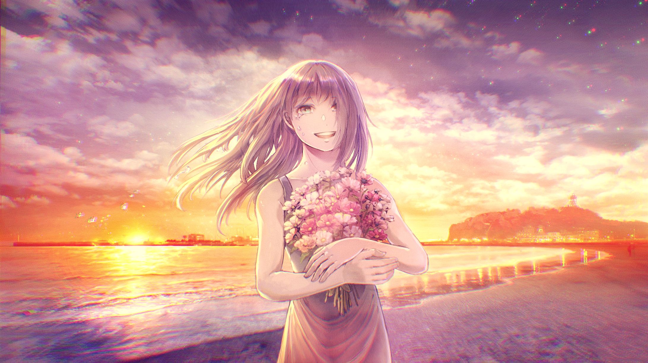海と花束（楽曲用イラスト）-1
