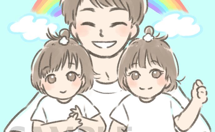 親子の似顔絵【自主制作】