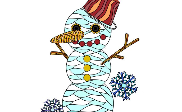 雪だるま　イラスト