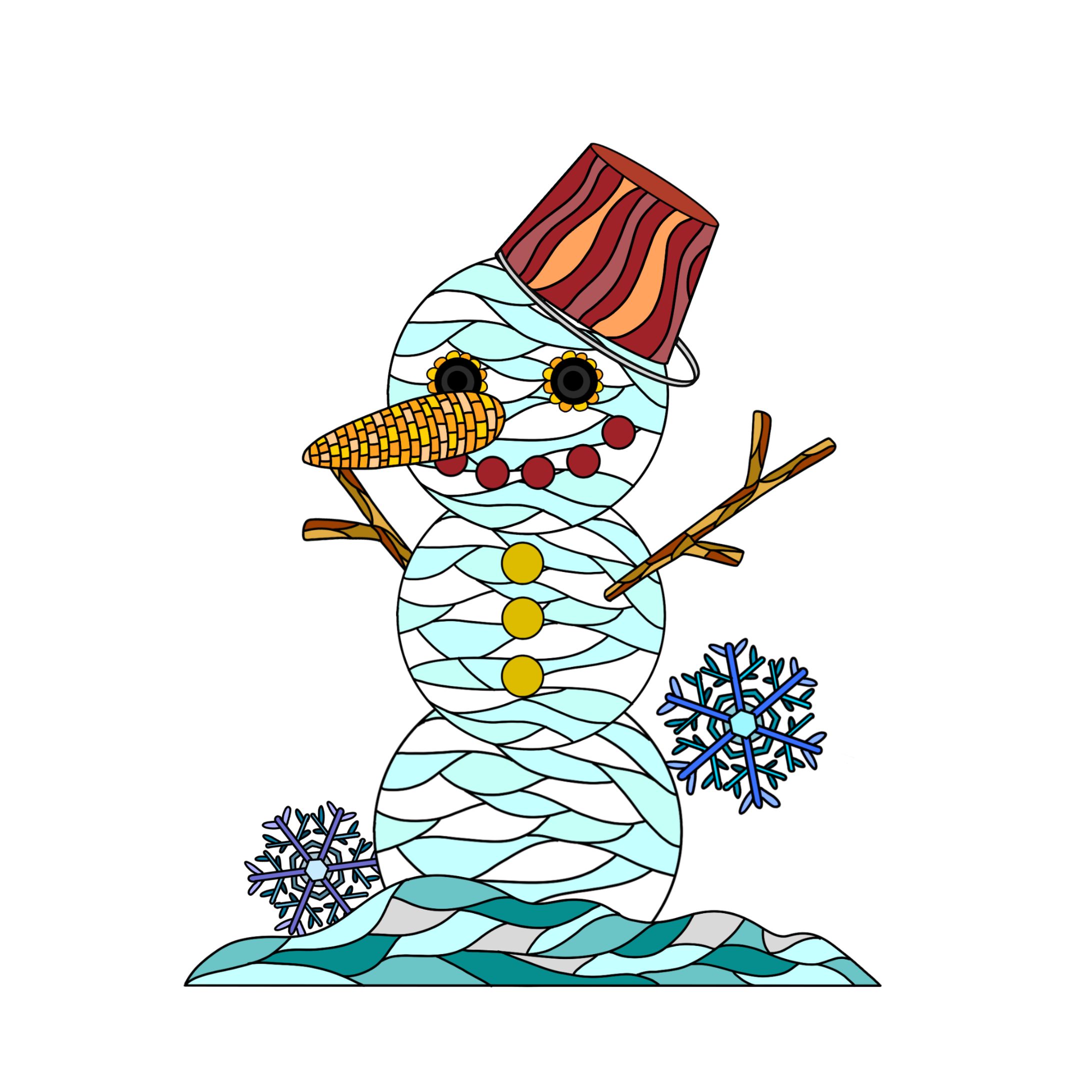 雪だるま　イラスト-1