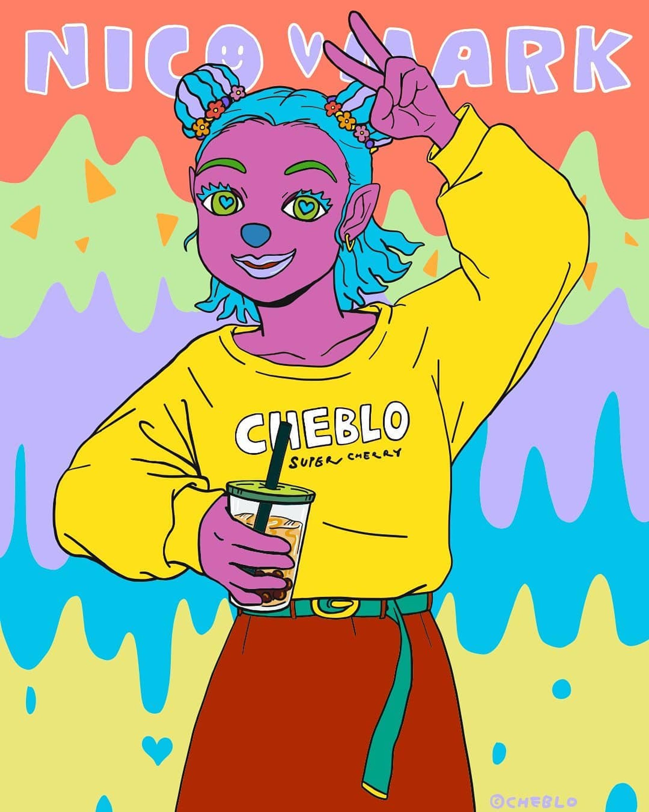 Hello💖NIKO MARKだよ🌟
.
ねぇ、タピオカ飲んだ🥤？？
.
どこのが一番おいしいかった〜🧐？
.
.
.
#イラスト#colorful #fashion#ファッション#girl #ストリート
 #illustrator #イラストレーター #illustration #イラスト #一个例证 #일러스트 #絵 #picture #cheblo
 #art #スケッチ #sketch #idea #キャラクター #캐릭터 #carattere #character #street #bluehair #pink #purple #streetfashion #red #タピオカ #ストリートファッション-1