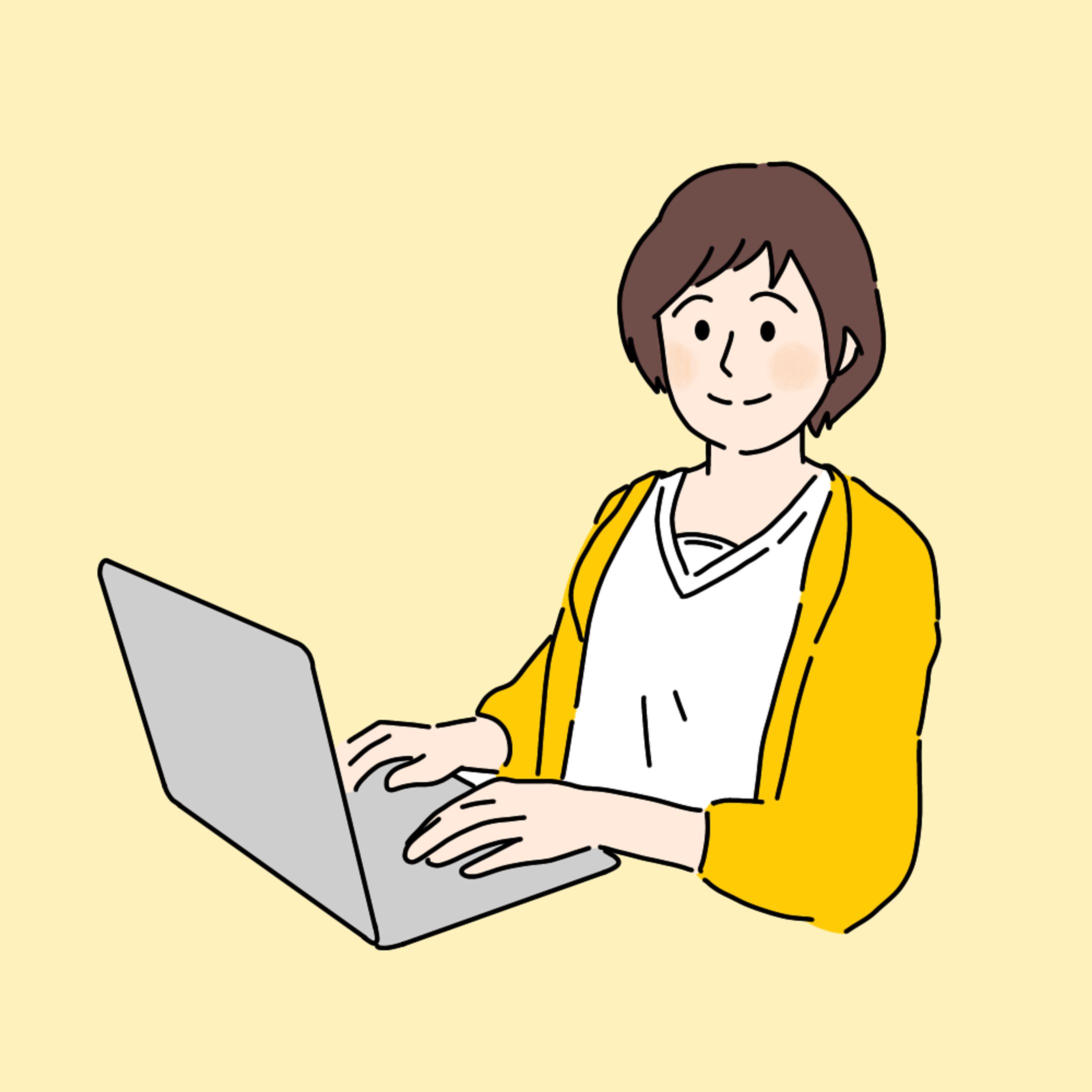 パソコンに向かう女性-1