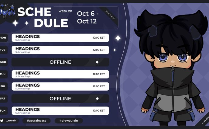 Azurain Schedule