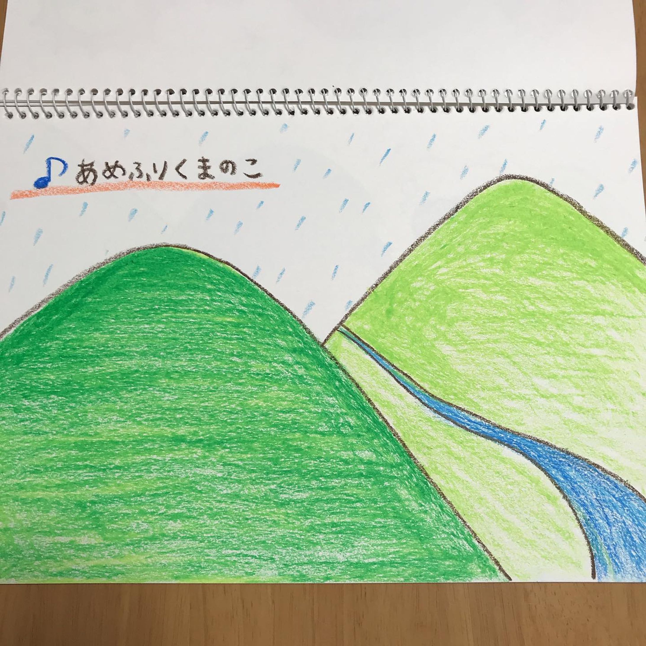 過去作品紹介～★
#あめふりくまのこ
5年くらい前に描きました。
6月の実習で大活躍する曲です♩

#スケッチブックシアター-1