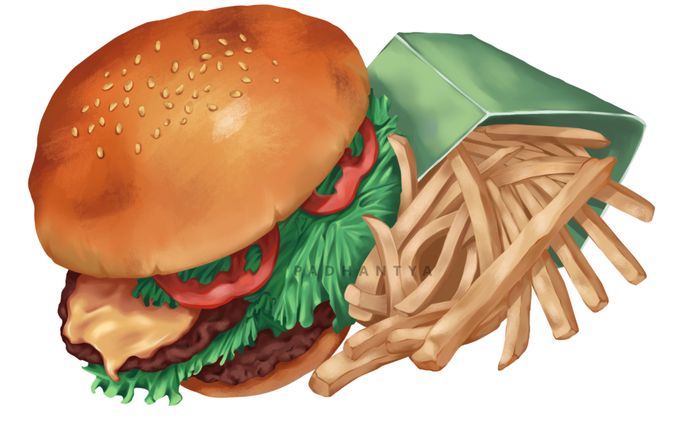 Burger Food Illustration