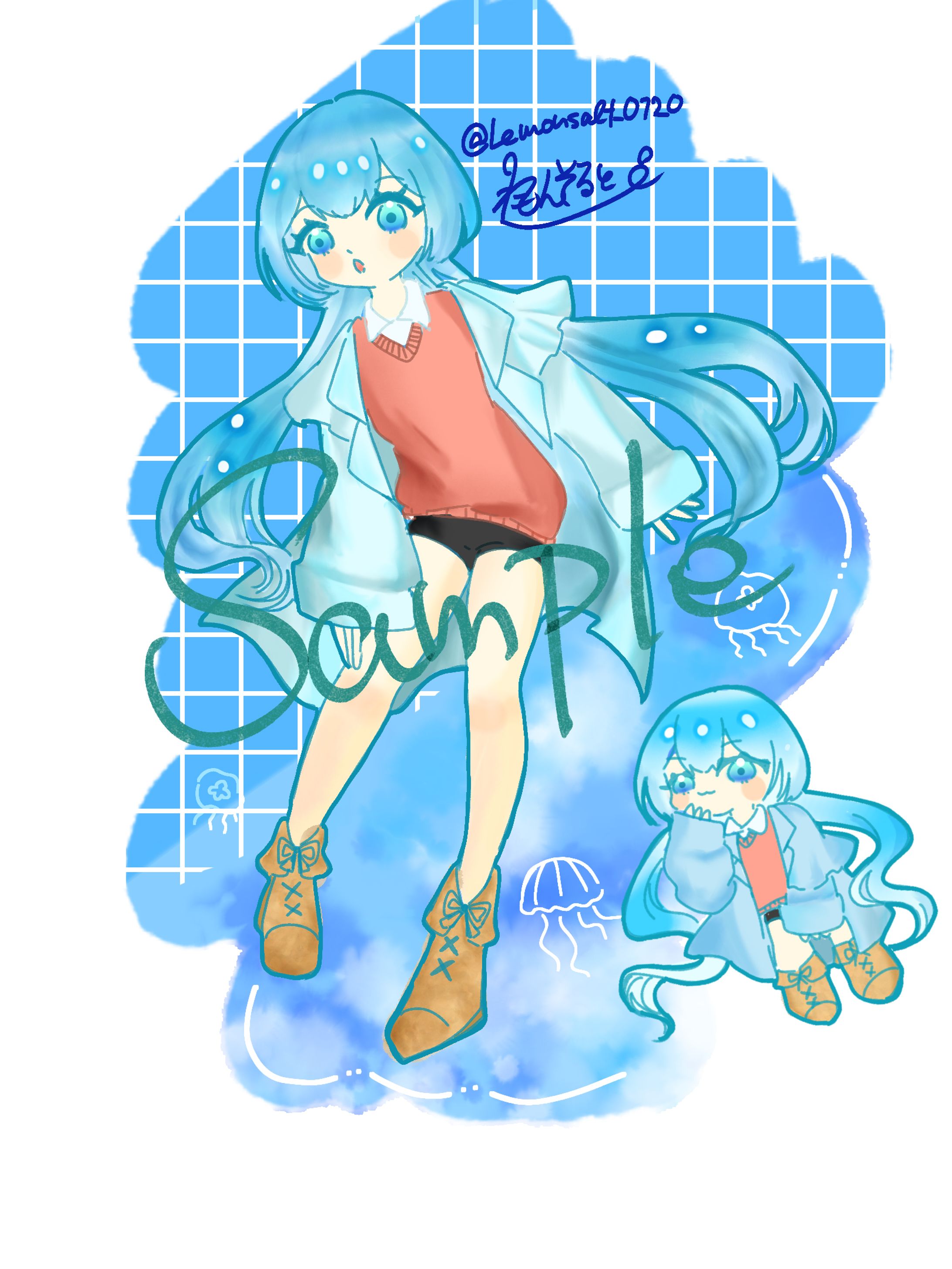 立ち絵、キービジュアル風イラスト-1