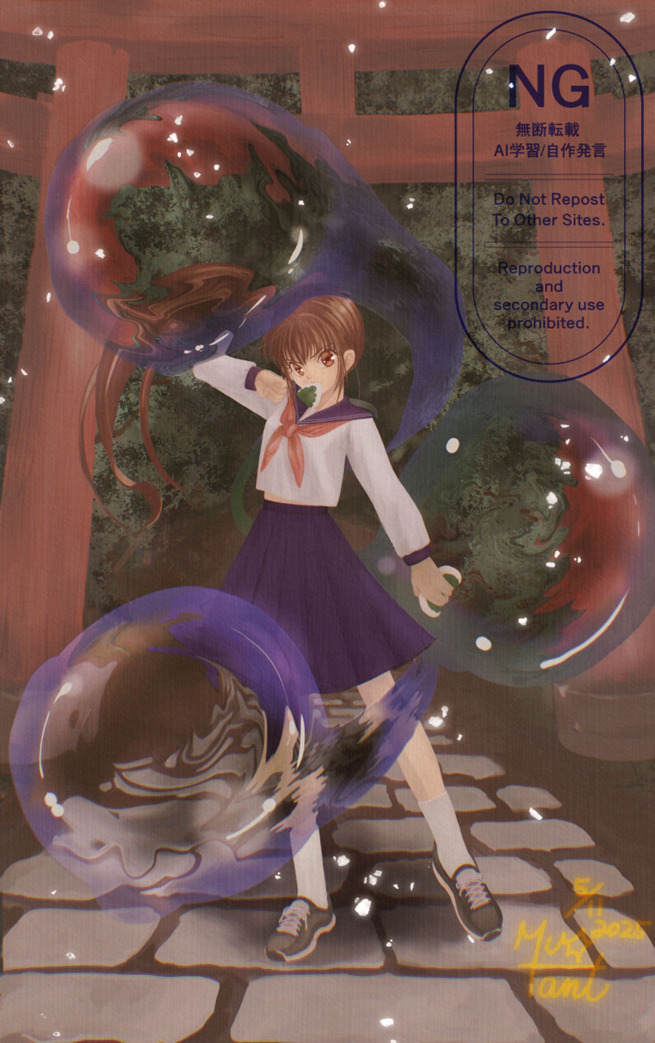 少女と神社-1