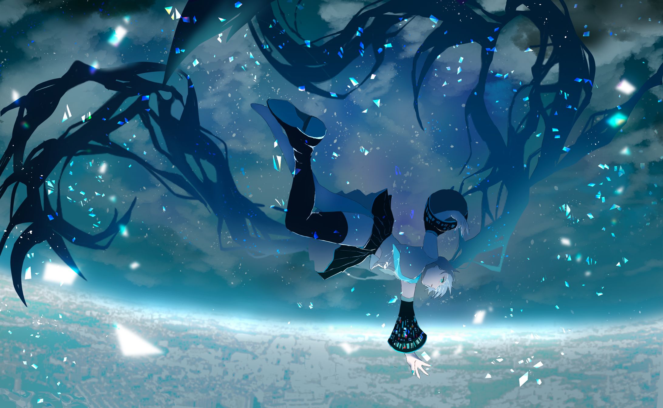 ファンアート　初音ミク誕生日イラスト　「ビートシンガー」-1