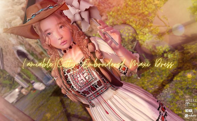 {amiable}Cotton Embroidered Maxi Dress＠the C88(Special SALE).