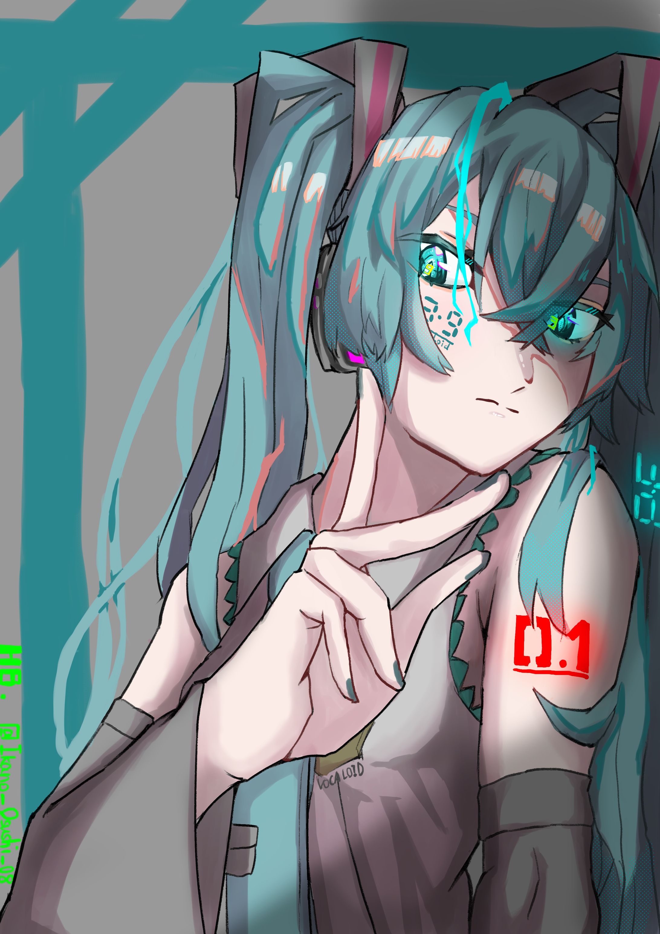 目がピカピカの初音ミク-1