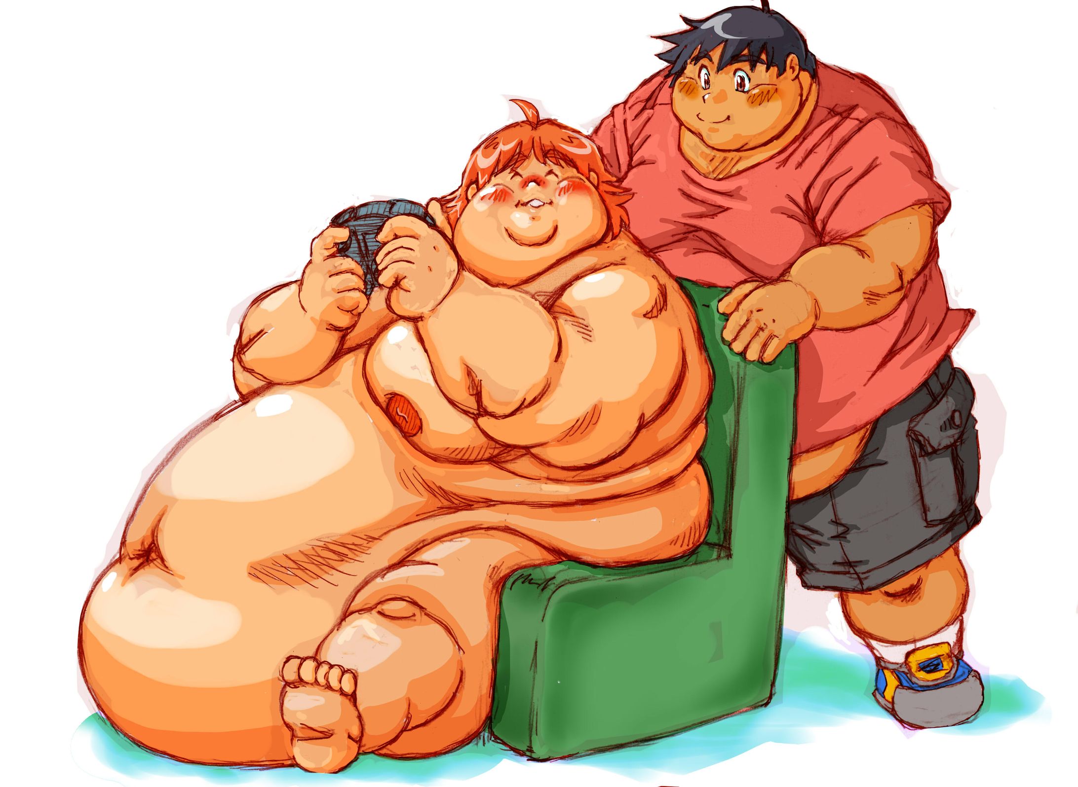 デブ同士でも体格差。-1