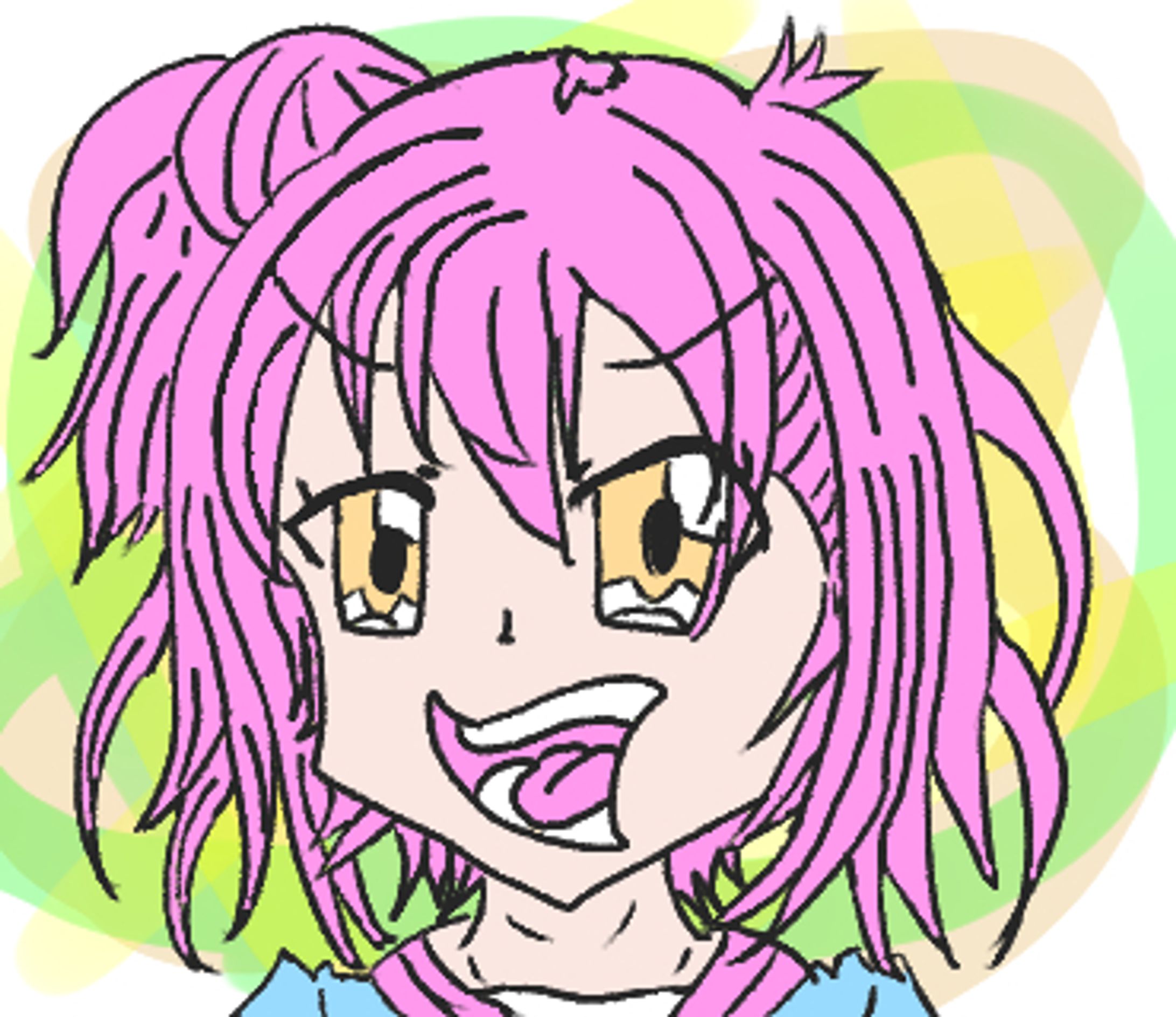 ピンク髪の女の子-1