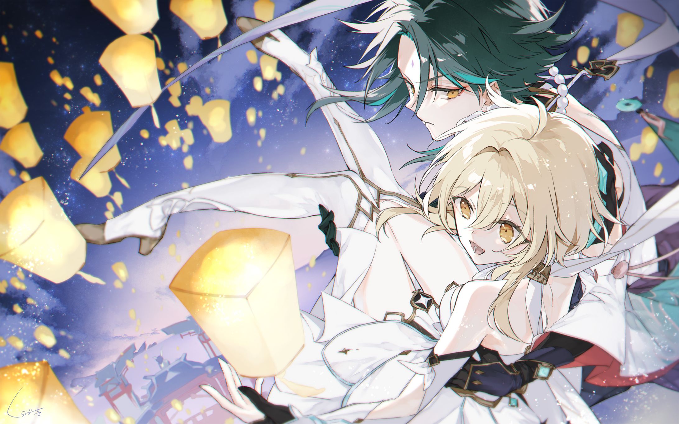 【ファンアート】魈と蛍-1