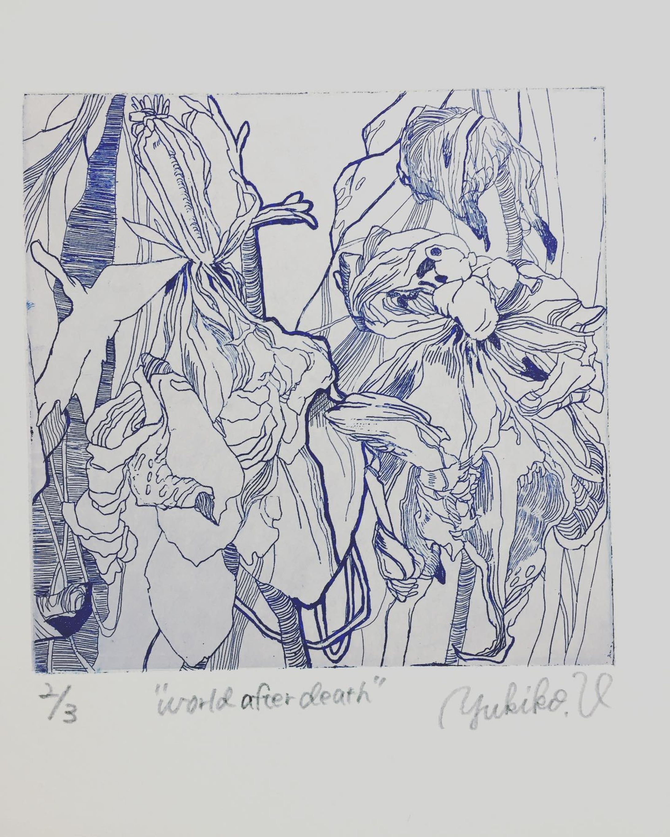 world after death
15㎝×15㎝
etching

#雁皮刷り

分かりにくいですが、薄いラベンダー色の色雁皮に刷ってます

#銅版画-1