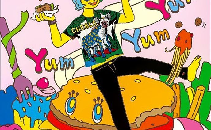 #yumyumyum#CHEBLO#illustrator#picture#animal#hyena#tshirt#スズリ#フルグラフィックtシャツ #イラスト#動物#アニマル#ハイエナ#sweets#food#絵#サングラス#Tシャツ