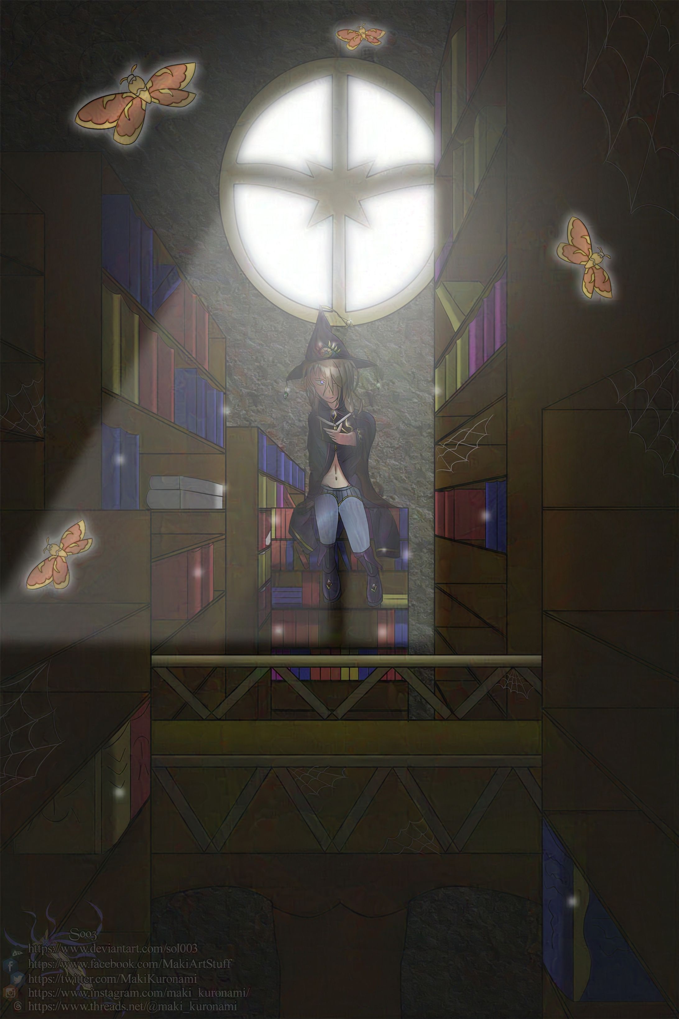 [Drawtober 2023] Prompt 2 - Moth-Bitten Library-1