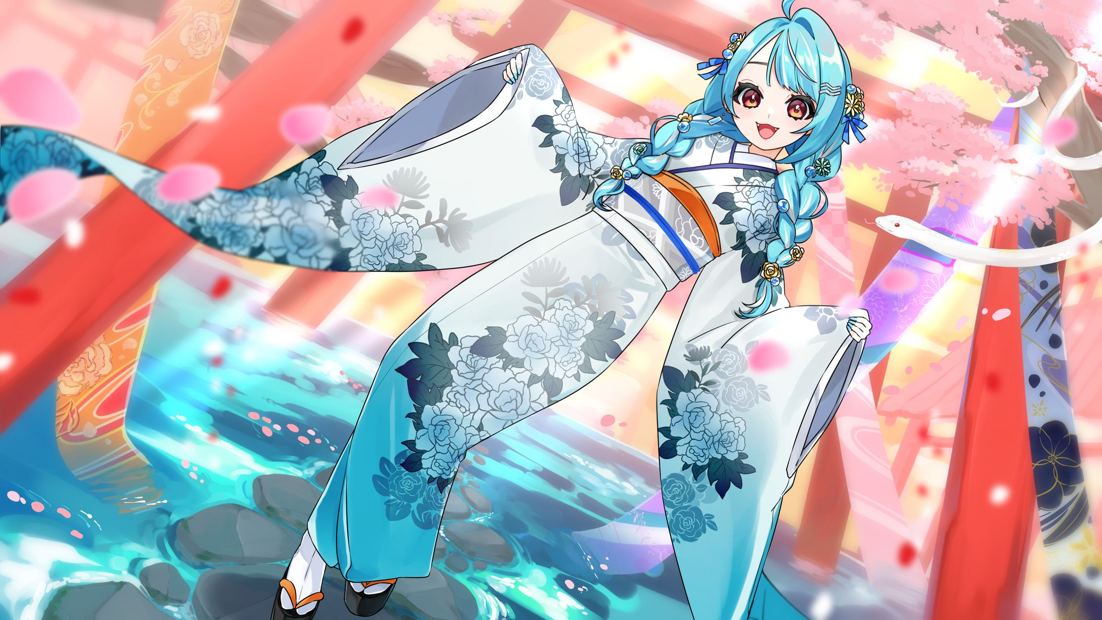 二次創作：白波らむね様お正月イラスト-1