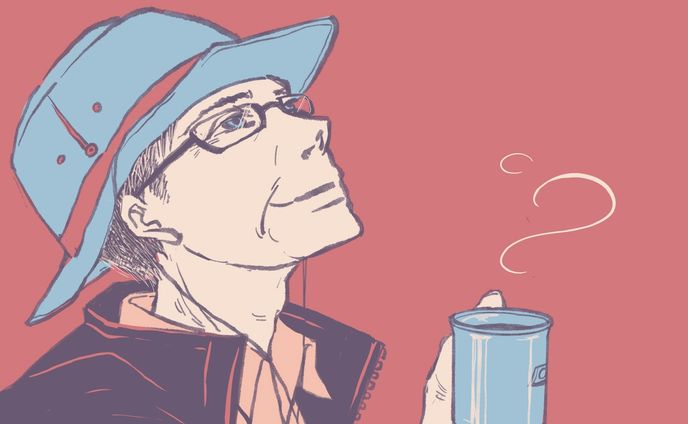 男性イラスト「キャンプ」