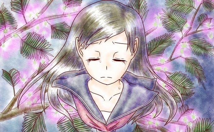 花と美少女(ねむの木)