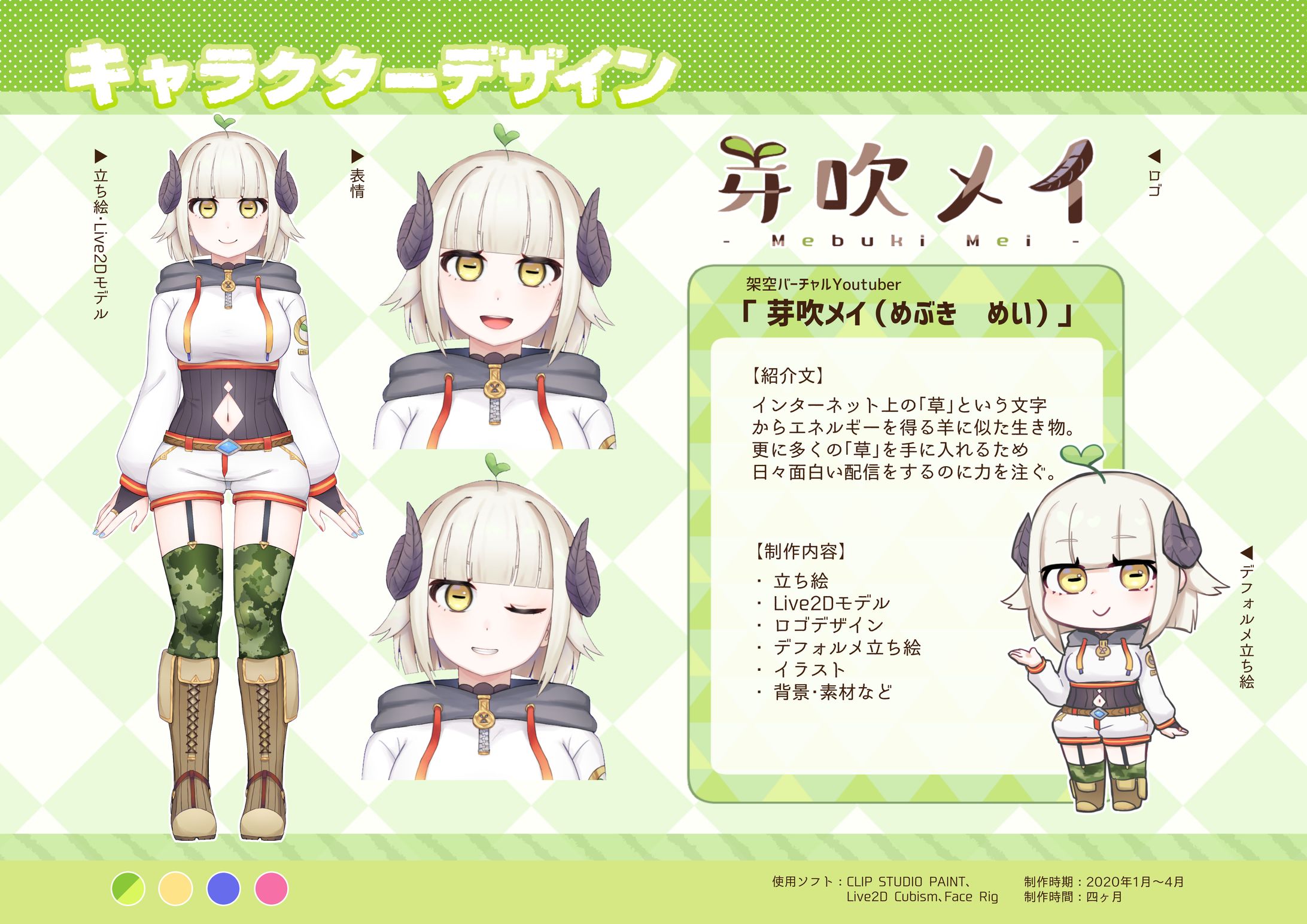 OCキャラデザ（芽吹メイ）-1