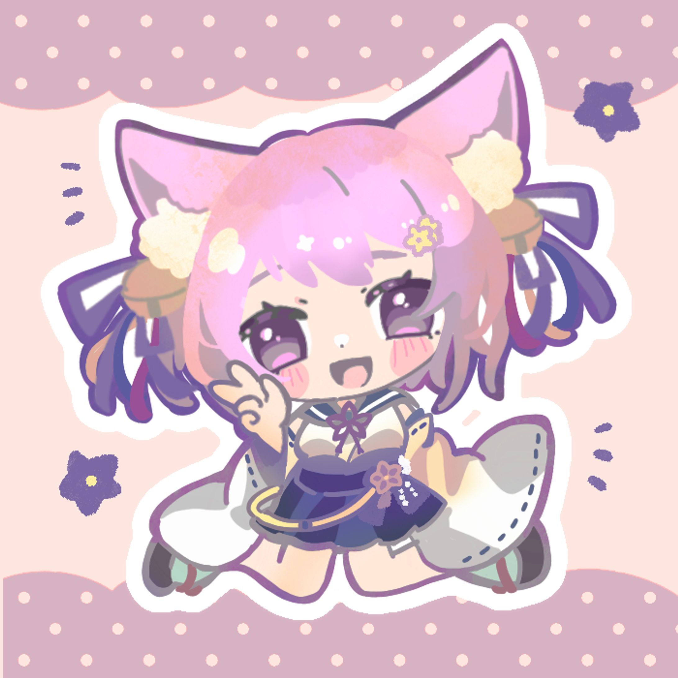 【works】SDイラスト/岡止々岐ベルフラワー さま-1