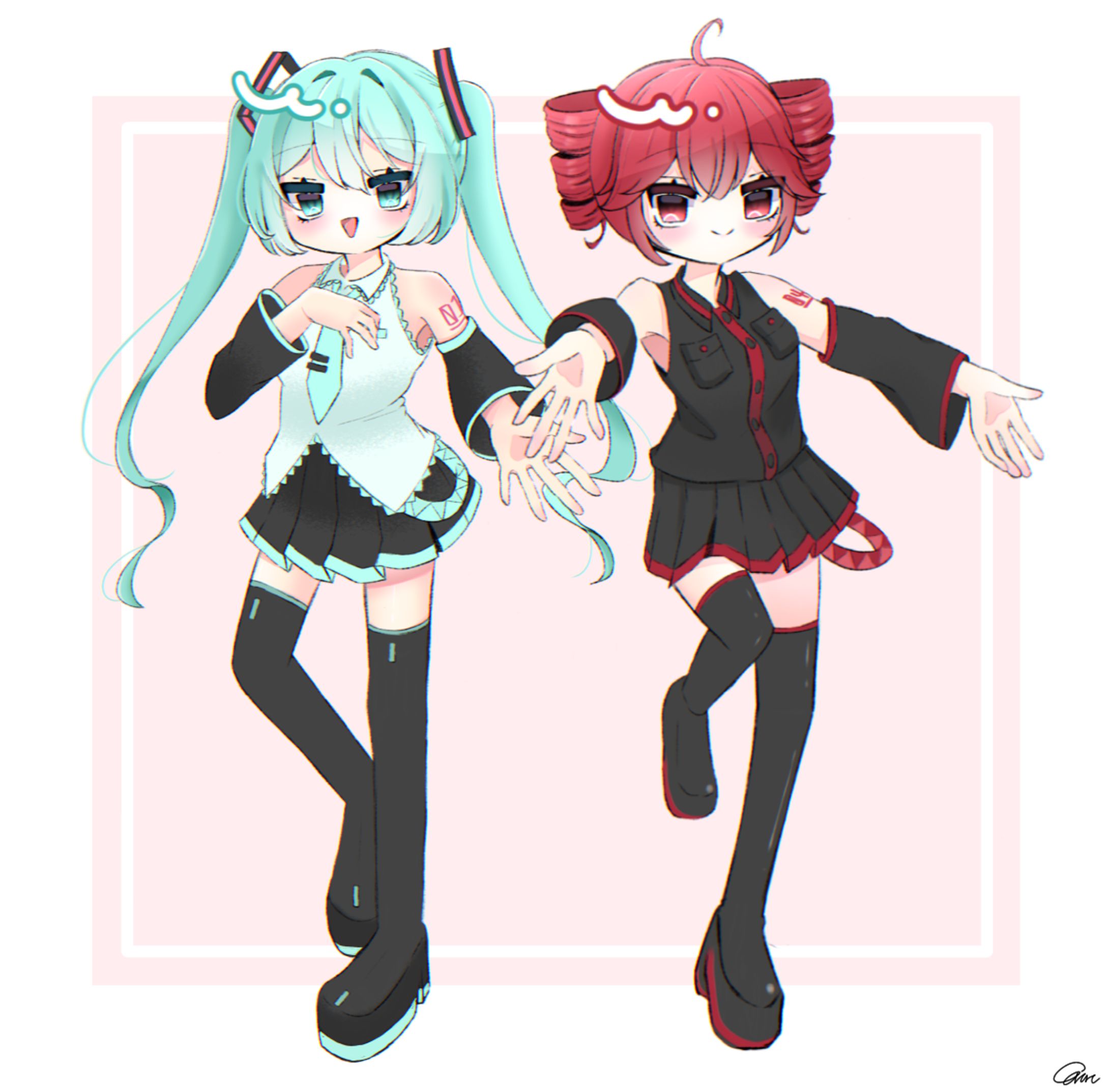初音ミク＆重音テト 全身-1