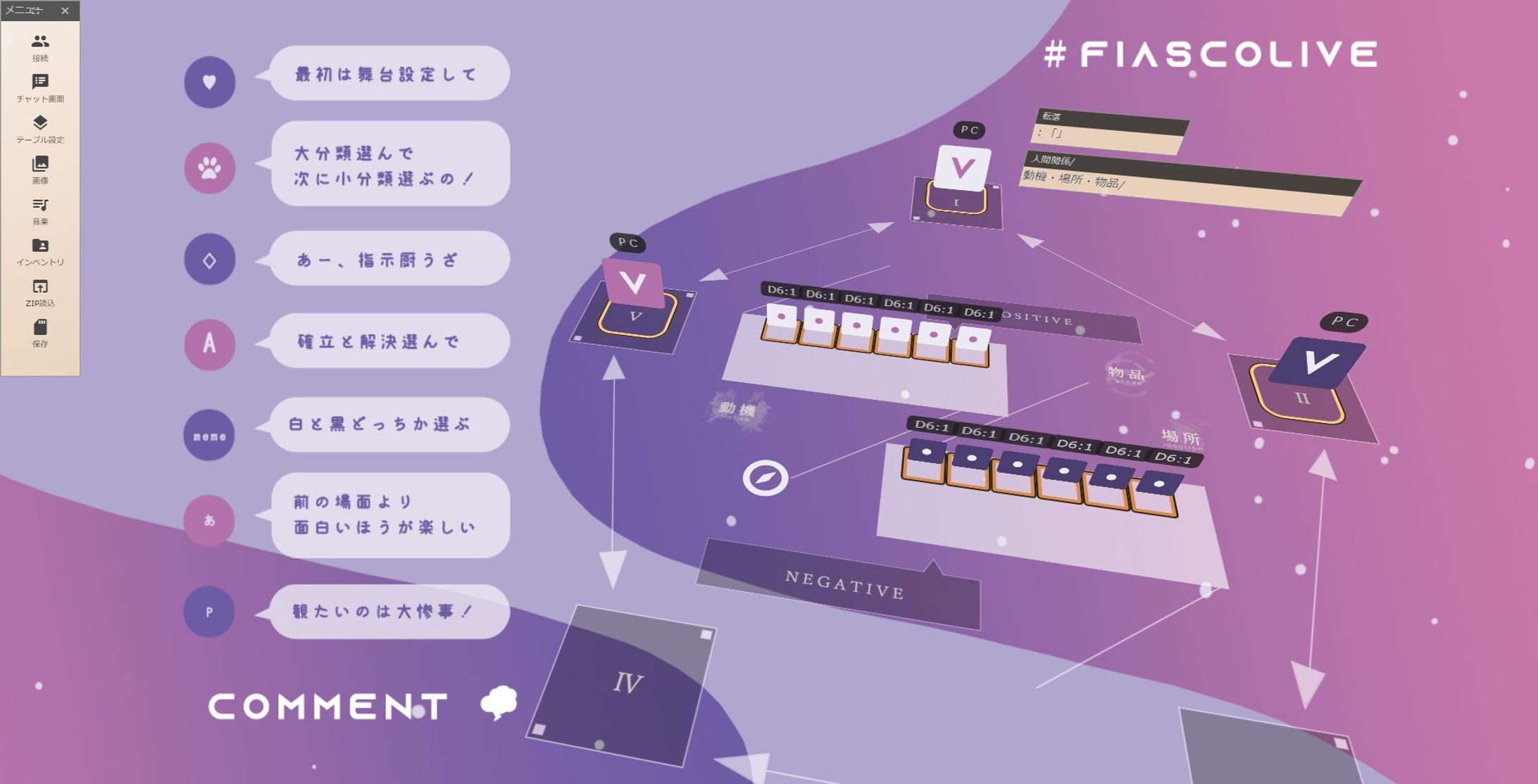 [TRPG]FIASCO　#仮想配信者の現実　ユドナリウムルームデータ-1