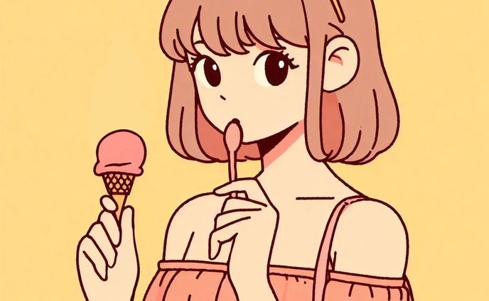 アイスクリームと女の子