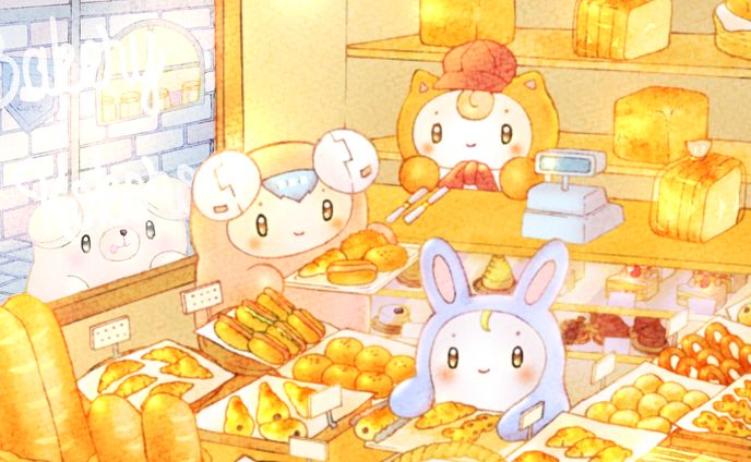 食べ物イラスト、ゆるい