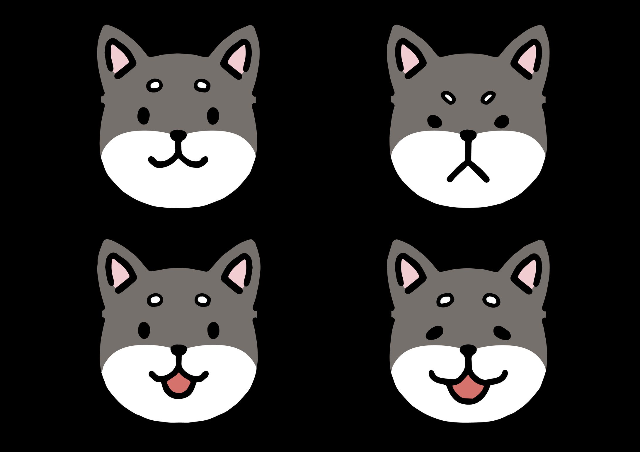 黒柴わんこのイラスト-1