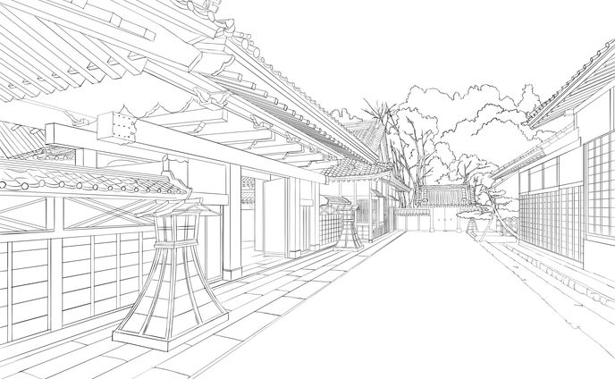 背景　線画