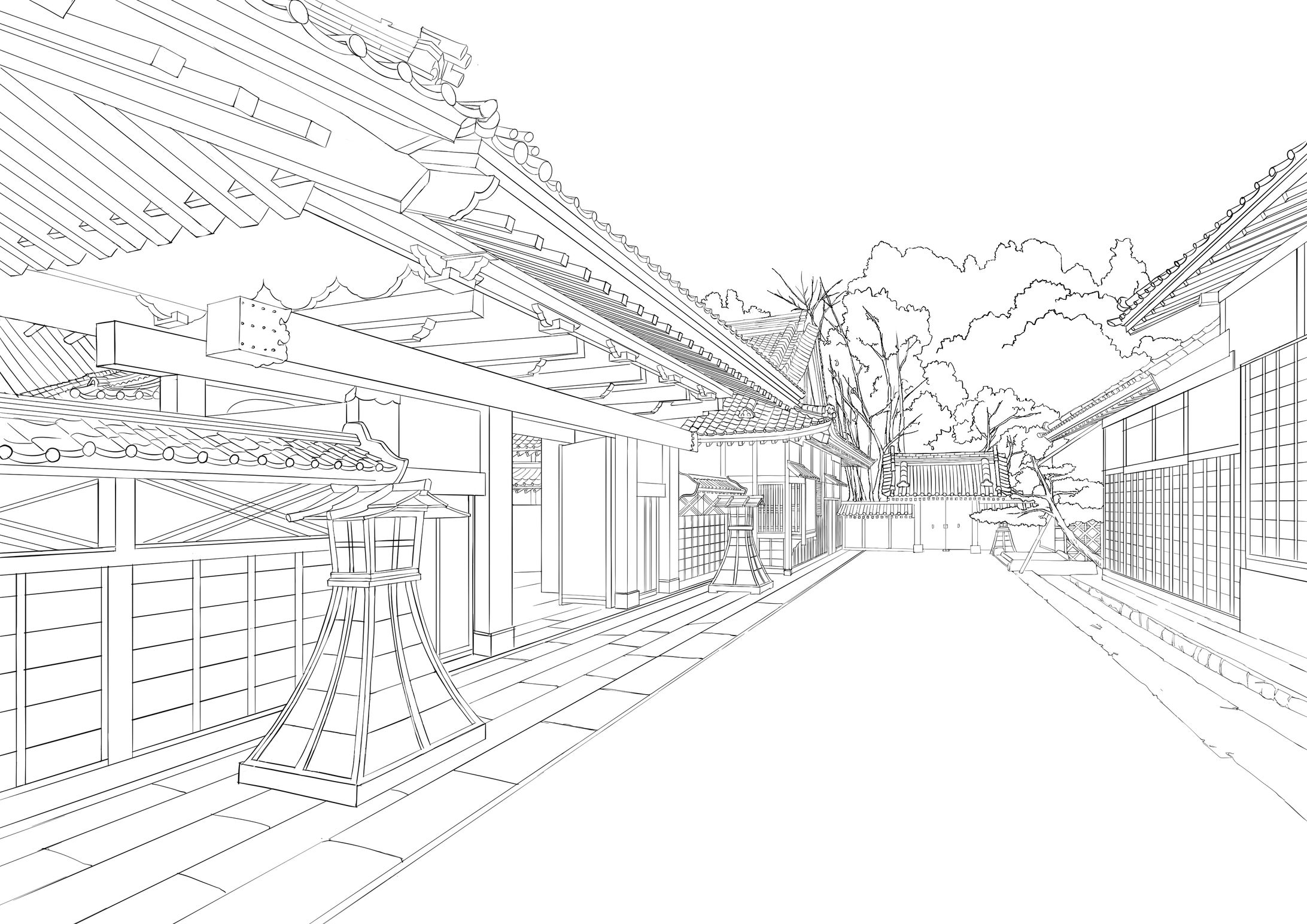 背景　線画-1