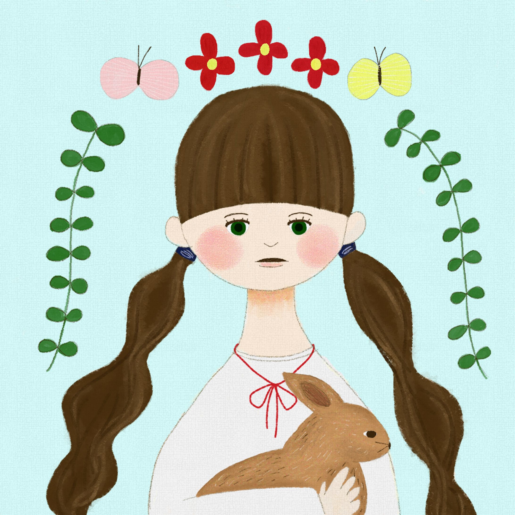 【イラスト】わたしのうさぎちゃん-1