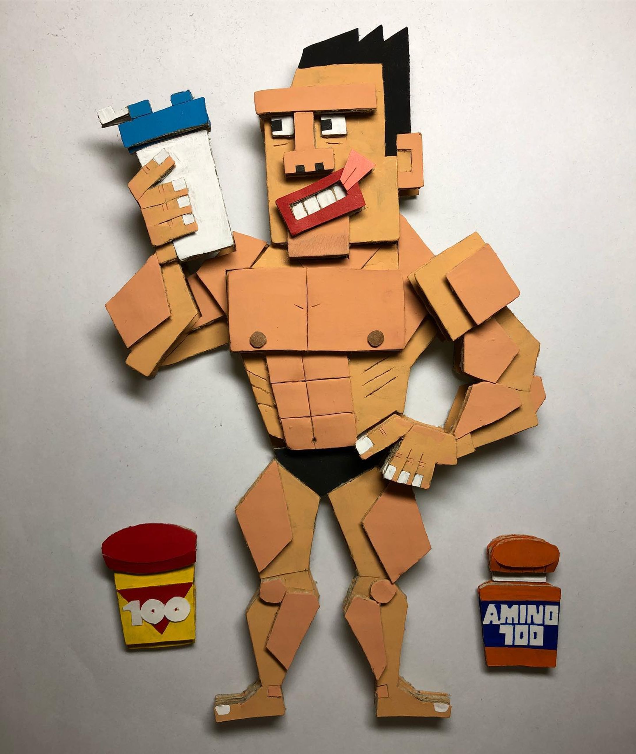 筋トレ情報誌『トレーニングマガジンvol.64』ベースボールマガジン社
#段ボールアート #illustration #tokyo #nakano #muscle #筋肉 #baseball magazine-1