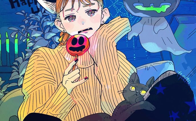👻🎃happy halloween🎃👻
#ハロウィンイラスト 
#ハッピーハロウィン 
#HappyHalloween 
#ガールズイラスト