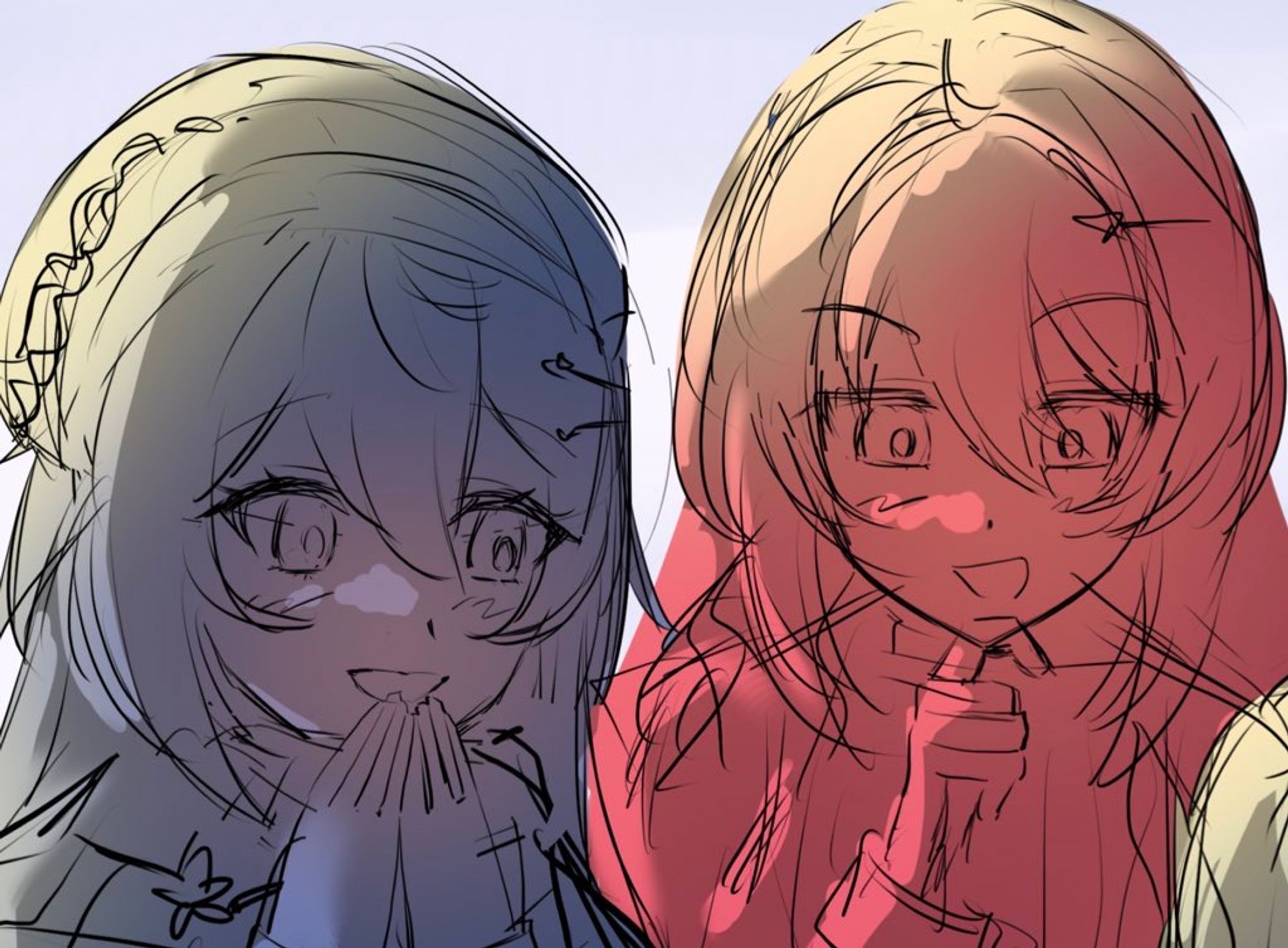 二次創作 色ラフ1部-1