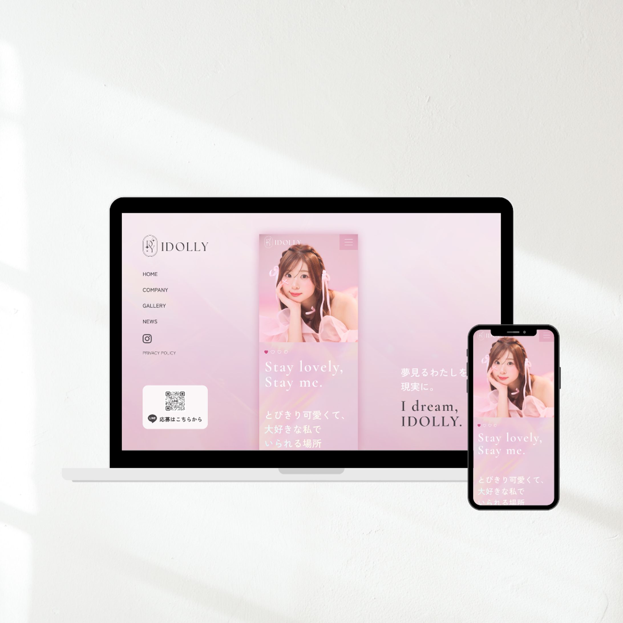 IDOLLY様：ライバー事務所公式サイト ＿構成・デザイン-1