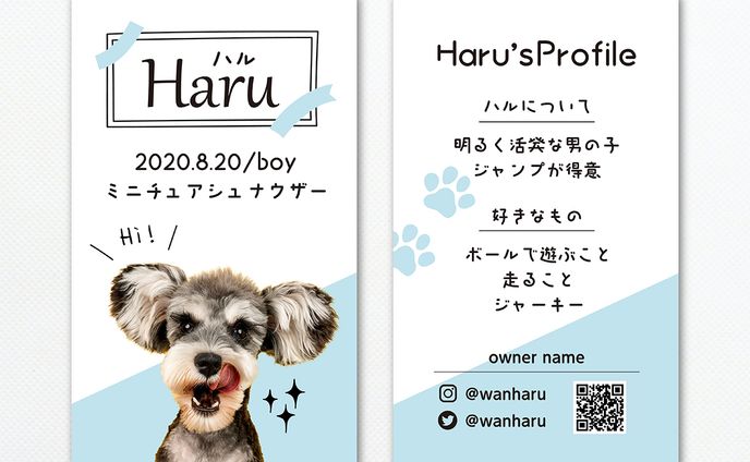 ペット紹介名刺