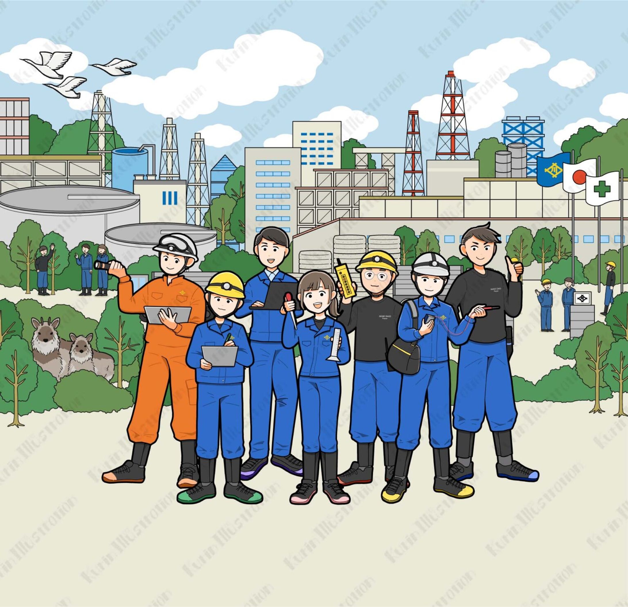 【WEBサイト用イラスト制作】いわき大王製紙様（株式会社スイッチ様ご依頼）-1