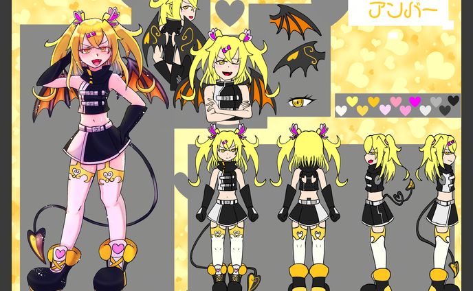 キャラクター3面図・4面図