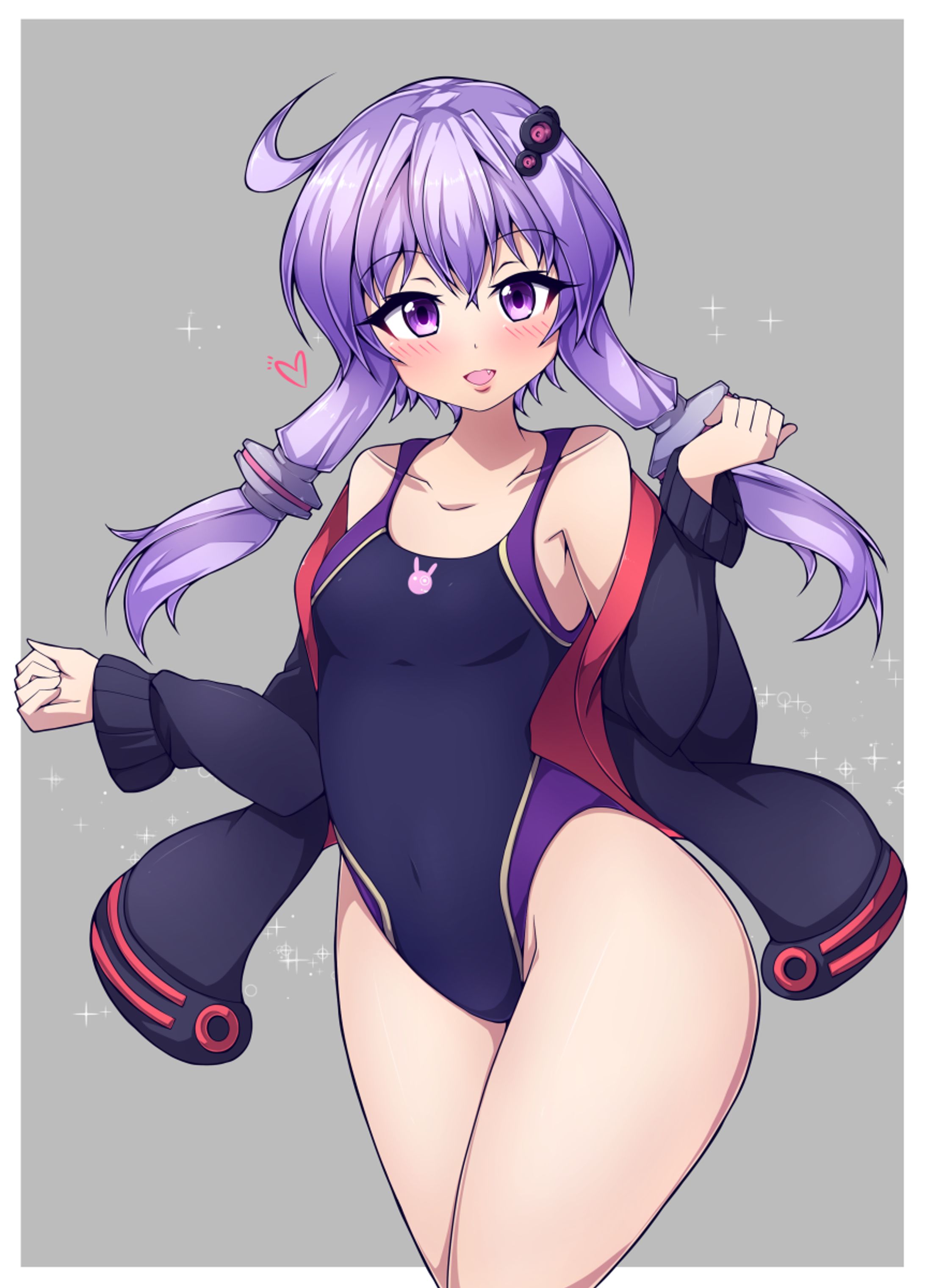 競泳水着とパーカーのゆかりさん-1
