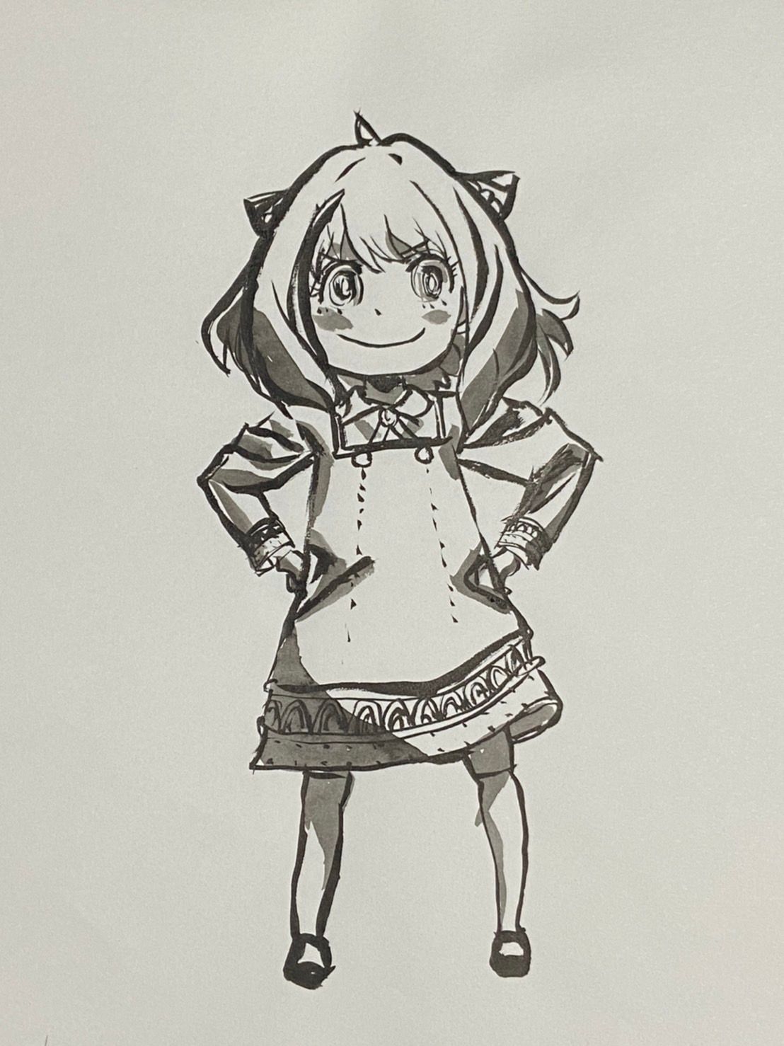 かわいいちびキャラ#水墨 アートポスター オリジナルイラスト作品 A2侍#水墨 アートポスター オリジナルイラスト作品 - メルカリ