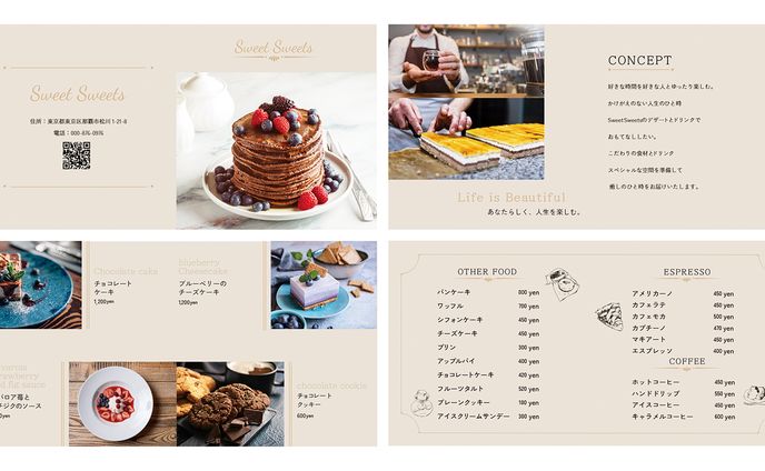カフェ冊子/カフェ・お菓子集客用